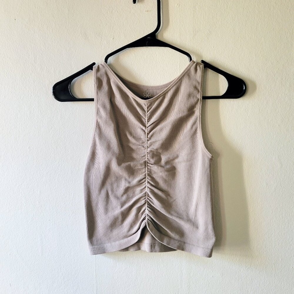 NWOT Nude Crop Top with Rouche Detail Size M/L